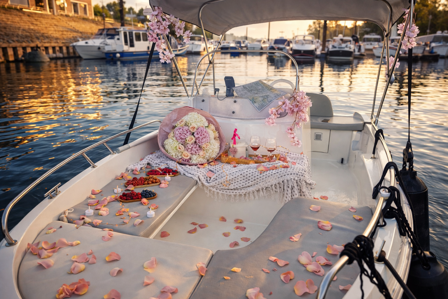 Heiratsantrag auf dem Boot im Duisburger Innenhafen